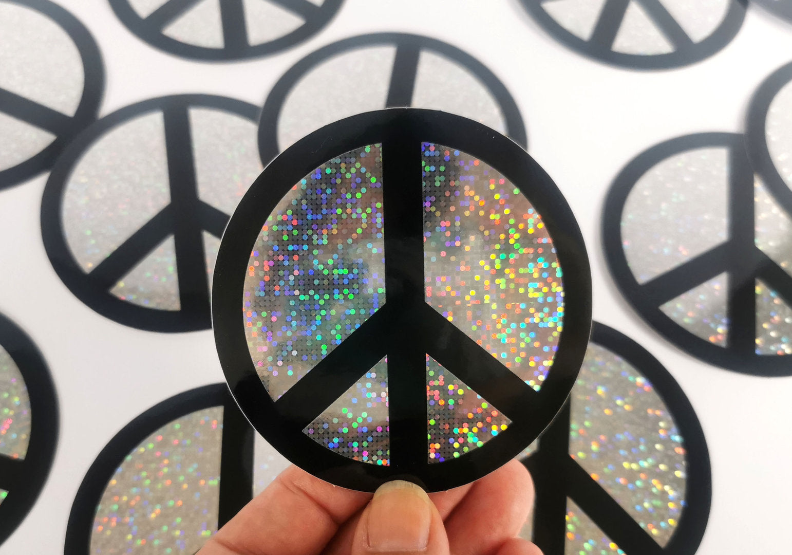 Glitzer Sticker wasserfest Peace