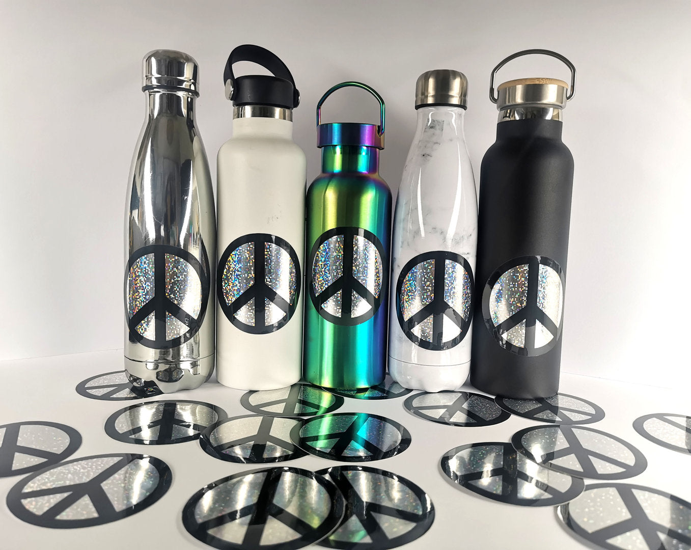 Glitzer Sticker wasserfest Peace