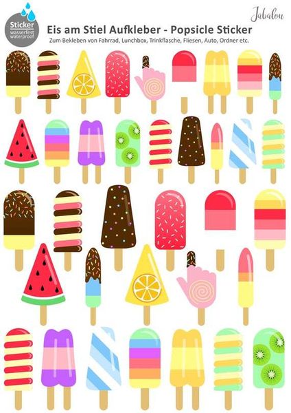 Sticker Eis am Stiel A4