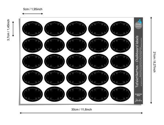 Tafeletiketten, Schnörkel klein Gewürzetiketten