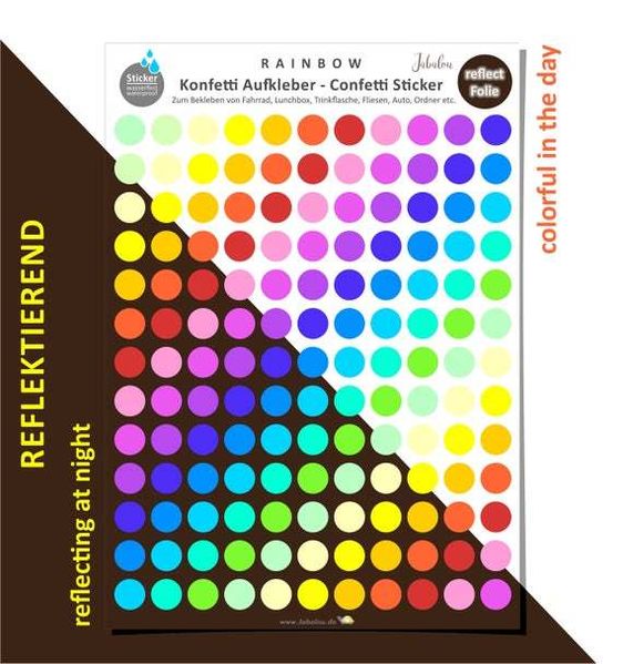 REFLECT Fahrradaufkleber Confetti RAINBOW