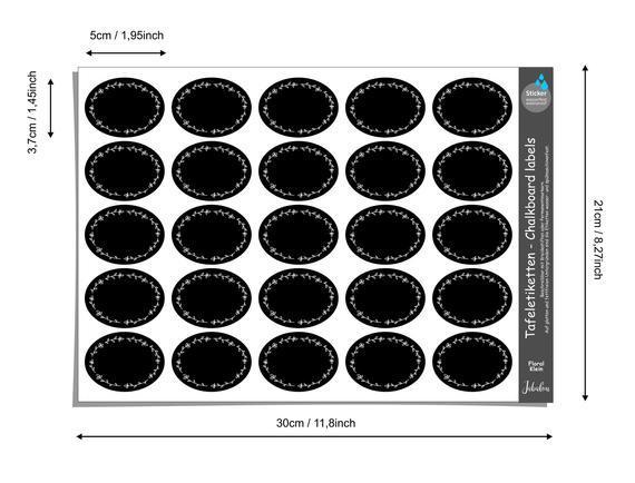 Tafeletiketten, Floral klein Gewürzetiketten