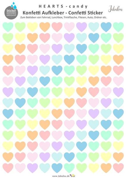 Fahradsticker Confetti Herzen CANDY