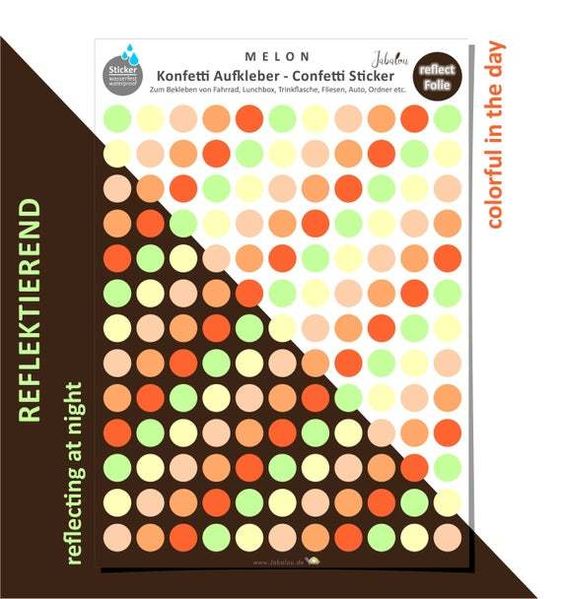 REFLECT Fahrradaufkleber Confetti MELON
