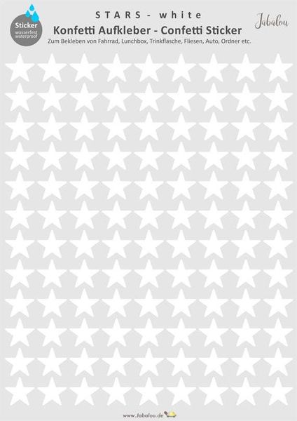 Fahradsticker Conffetti Sterne WHITE