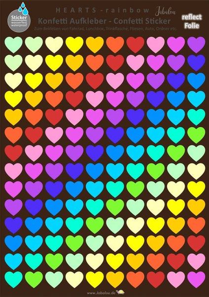 REFLECT Fahrradaufkleber Confetti Herzen RAINBOW