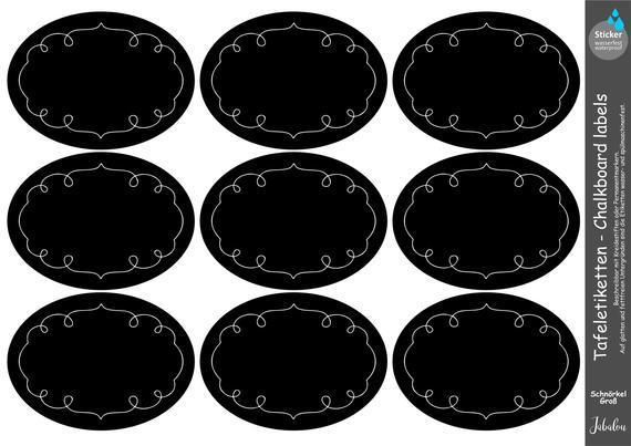 Tafeletiketten, Schnörkel groß Küchenetiketten