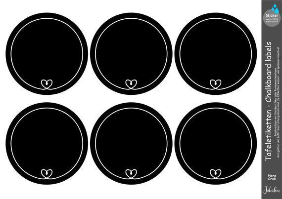Tafeletiketten, Herzen groß Küchenetiketten beschreibbar