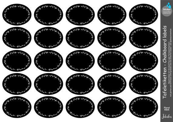 Tafeletiketten, Floral klein Gewürzetiketten