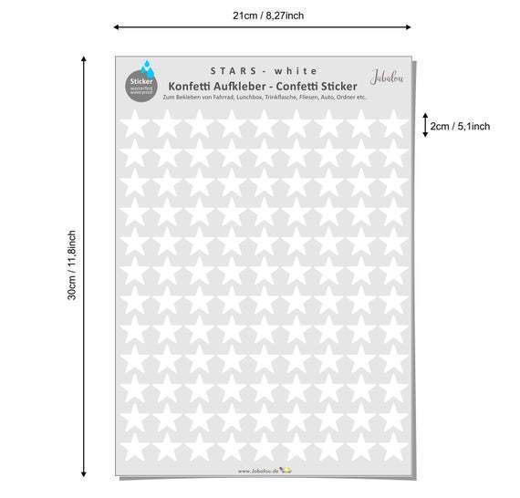 Fahradsticker Conffetti Sterne WHITE