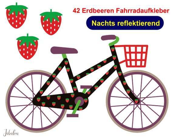 REFLECT Fahrradaufkleber Erdbeeren
