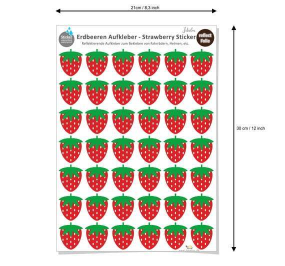 REFLECT Fahrradaufkleber Erdbeeren