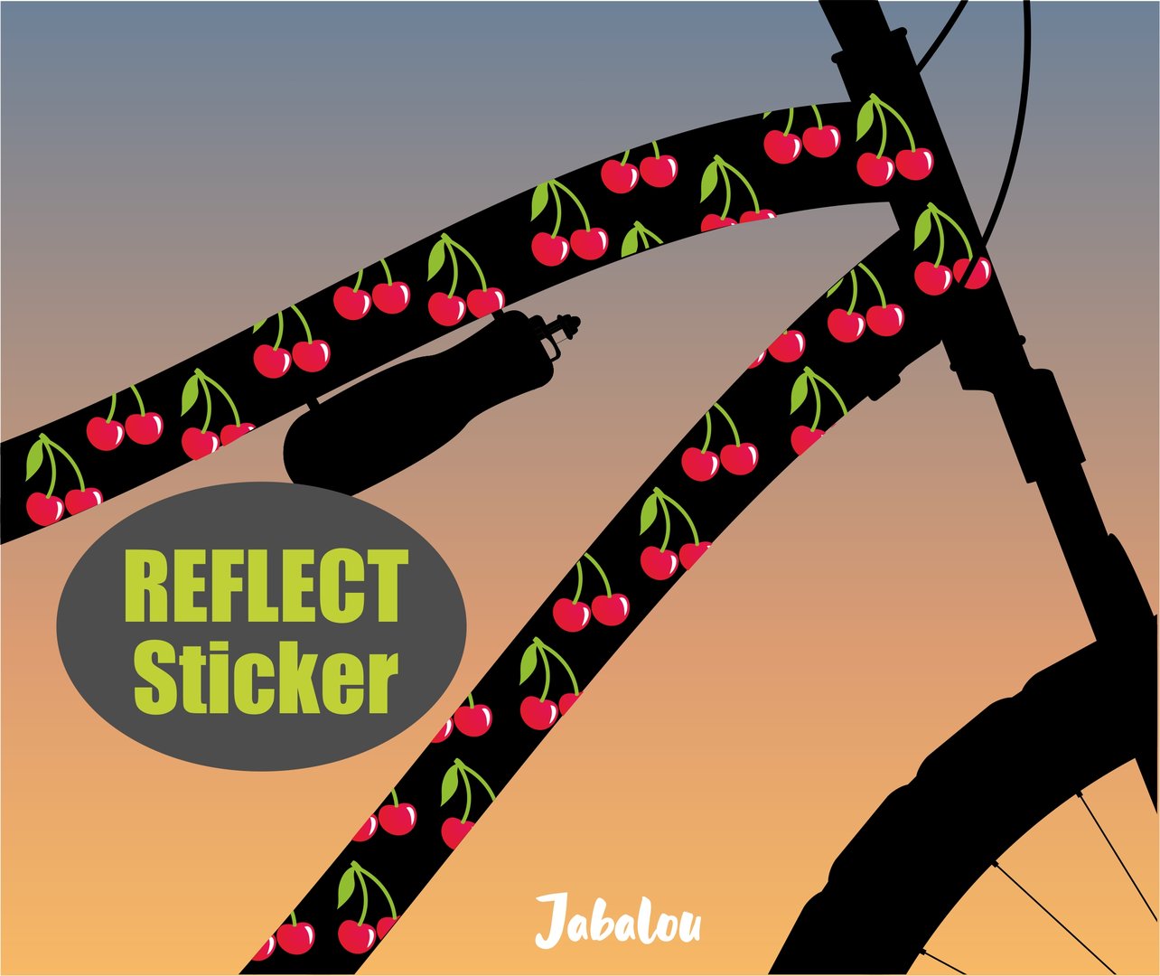 REFLECT Fahrradaufkleber Kirschen