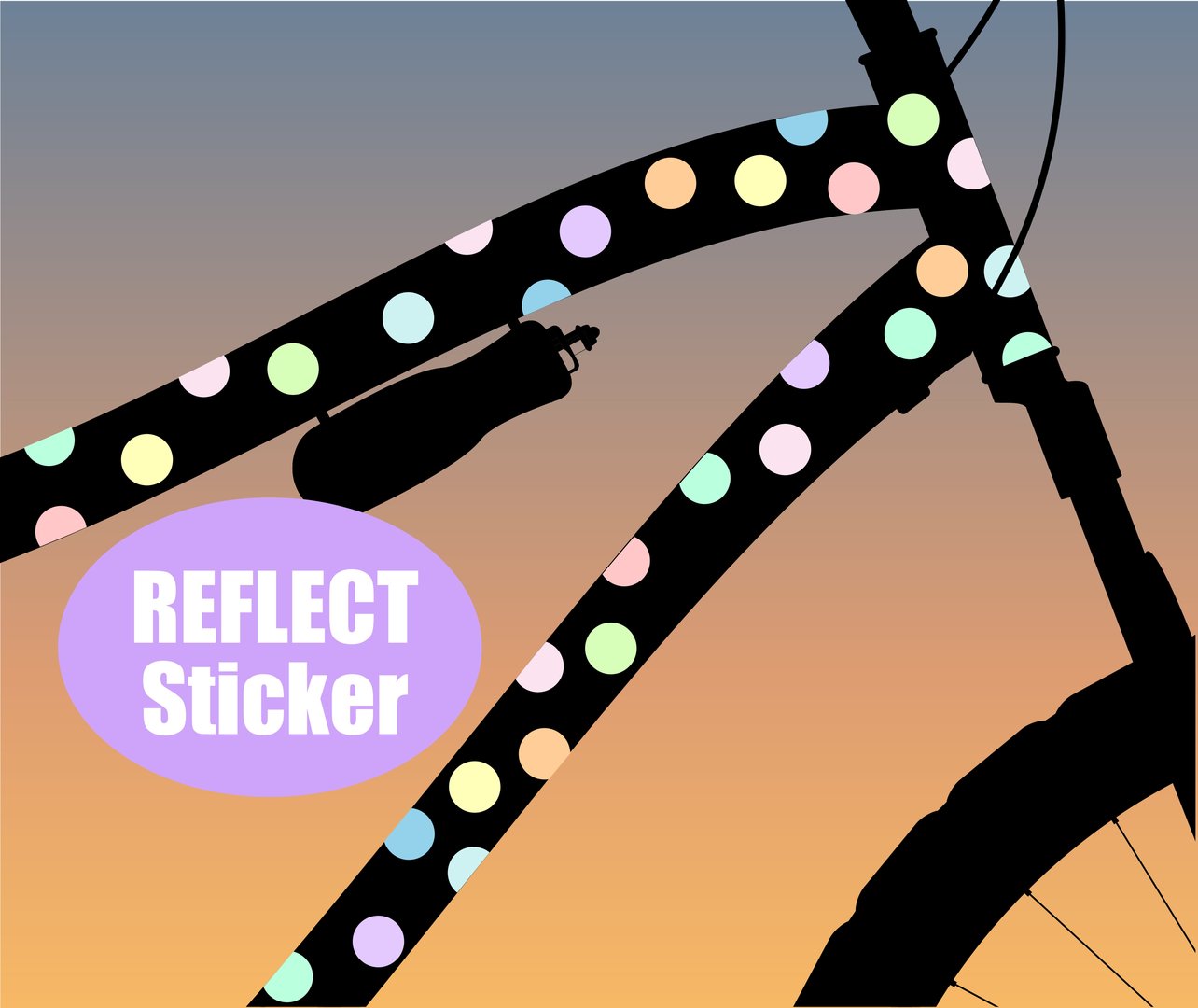 REFLECT Fahrradaufkleber Confetti CANDY