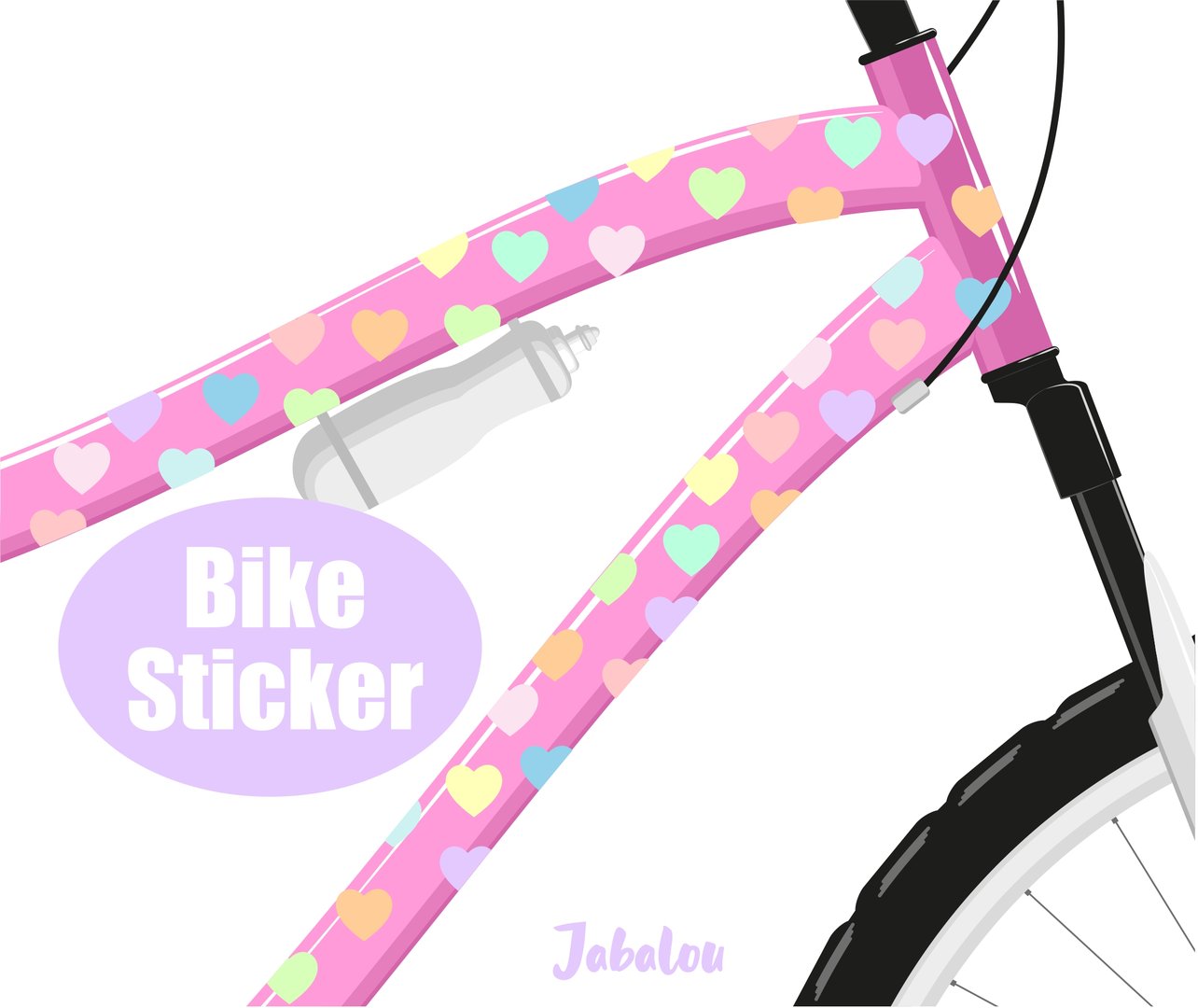 Fahradsticker Confetti Herzen CANDY