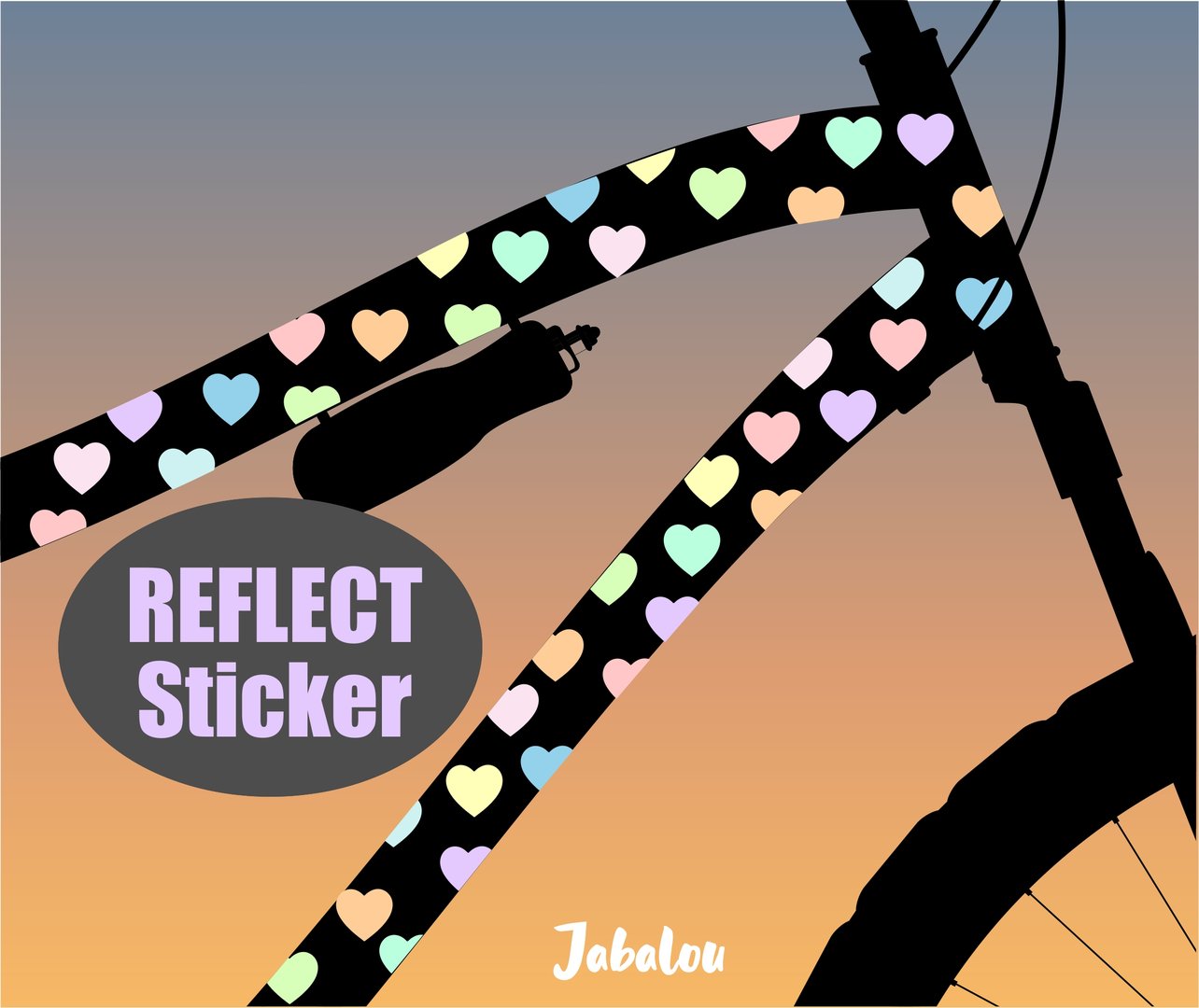 REFLECT Fahrradaufkleber Confetti Herzen Candy