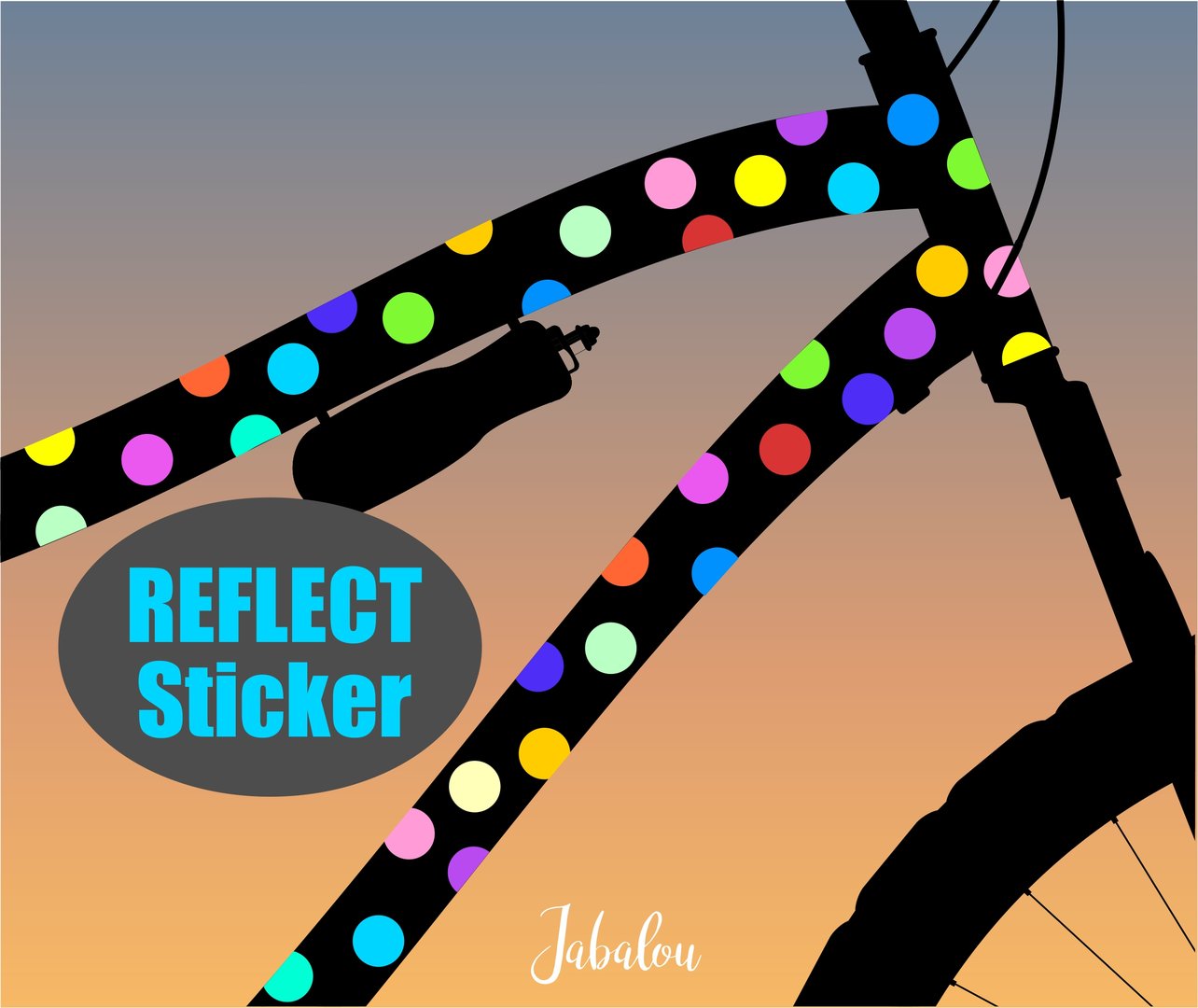 REFLECT Fahrradaufkleber Confetti RAINBOW