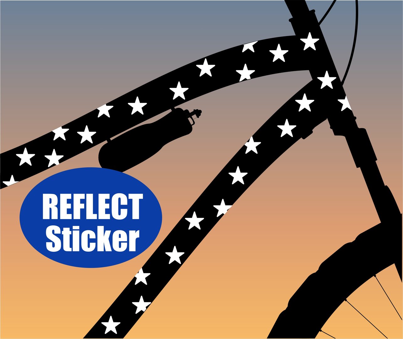 REFLECT Fahrradaufkleber Confetti Sterne WHITE