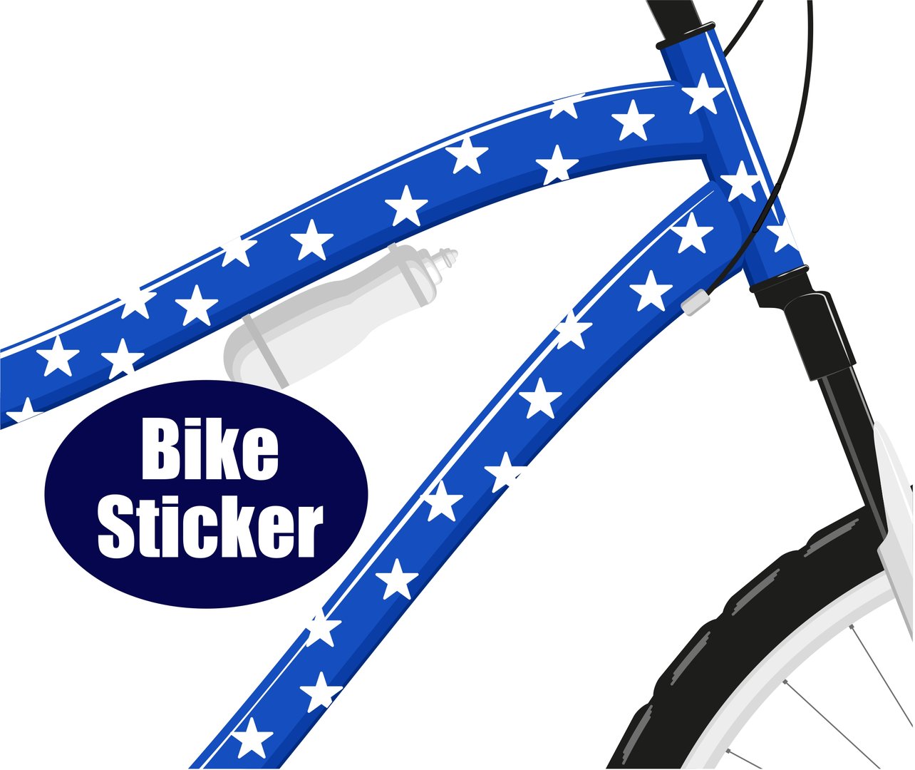 Fahradsticker Conffetti Sterne WHITE