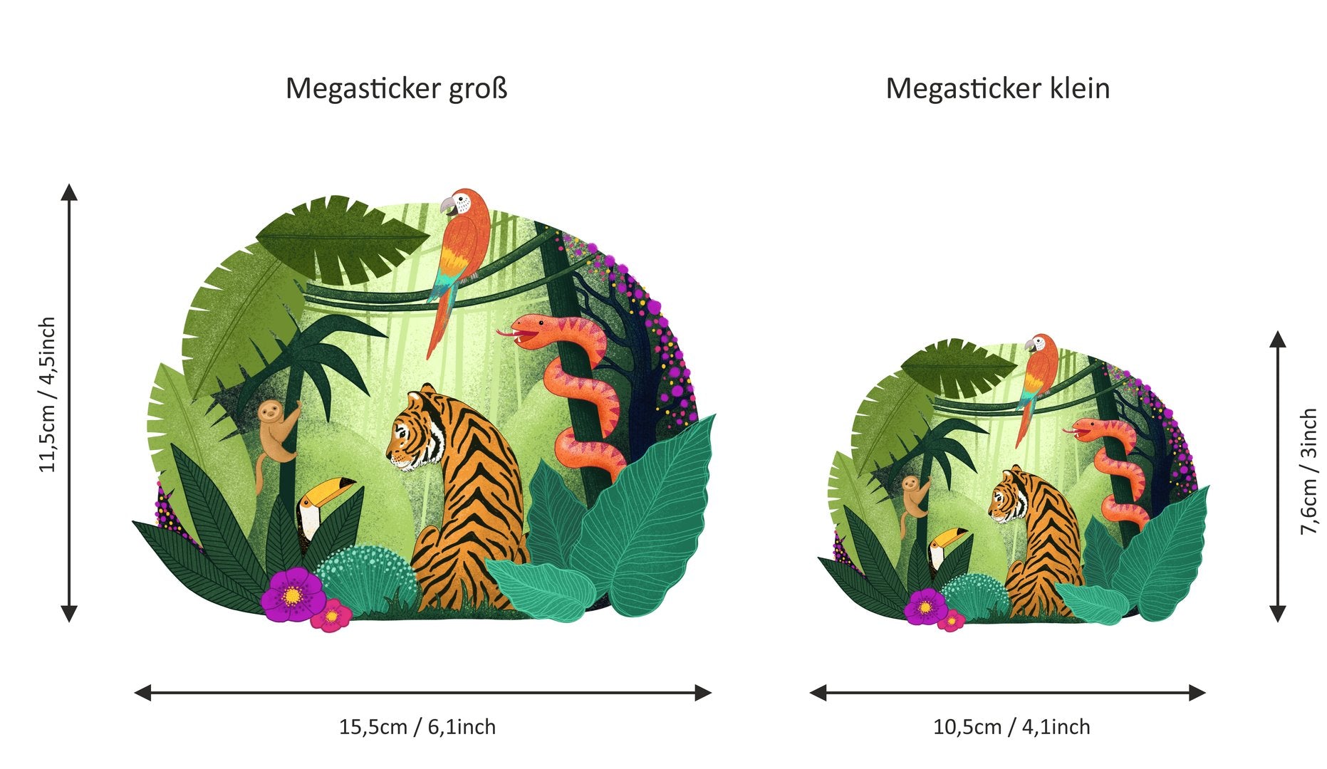 Sticker Dschungel wasser- und spülmaschinenfest