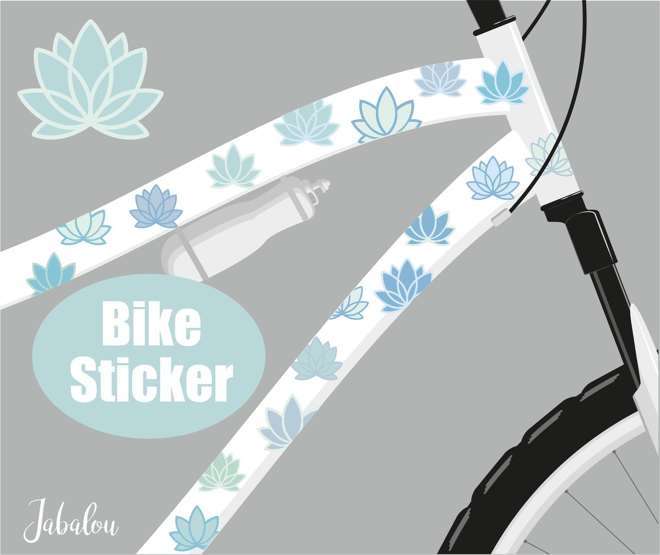 Fahrradsticker Lotus Lilie acqua