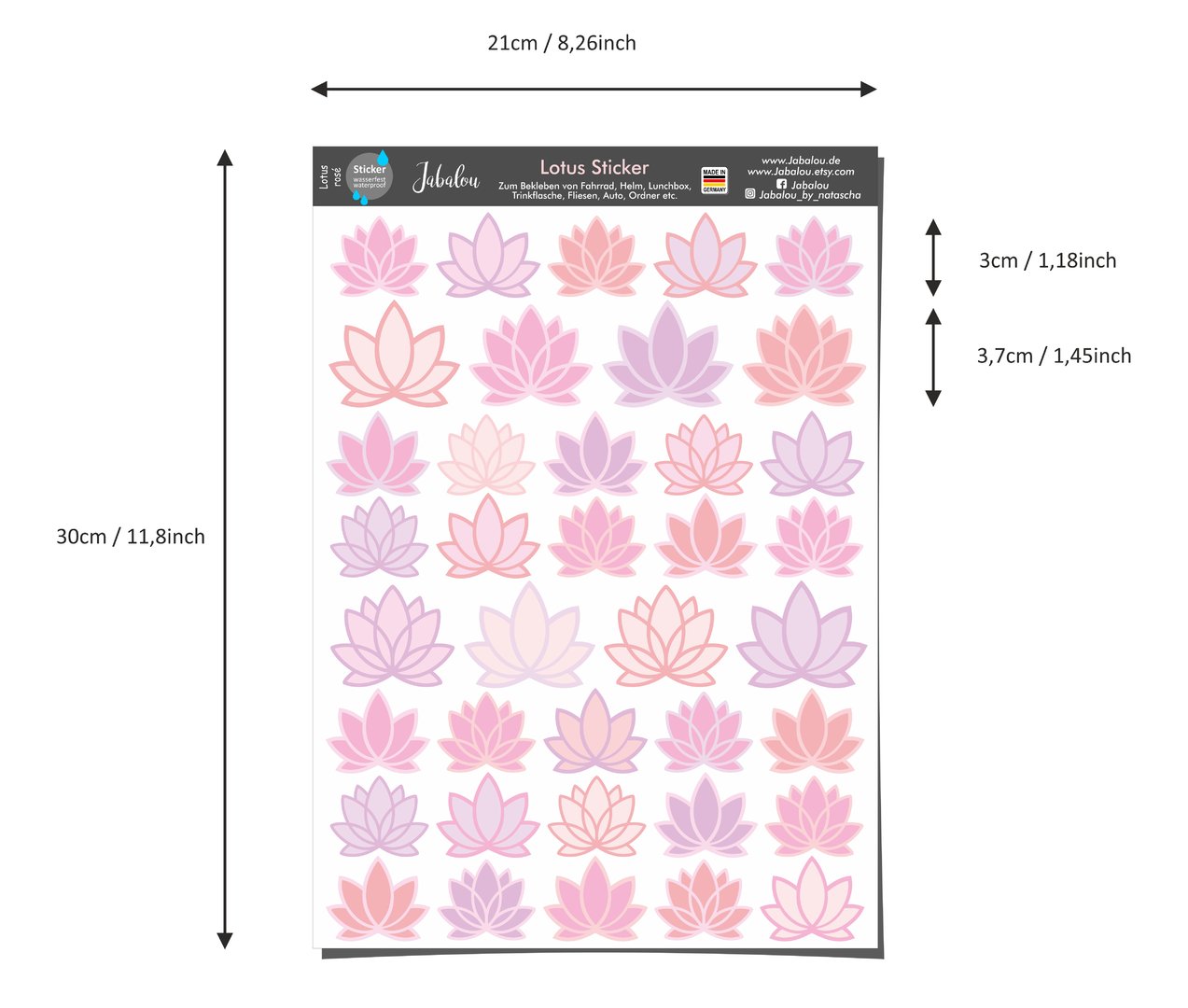 Aufkleber Lotus Lilie rose Sticker wasserfest