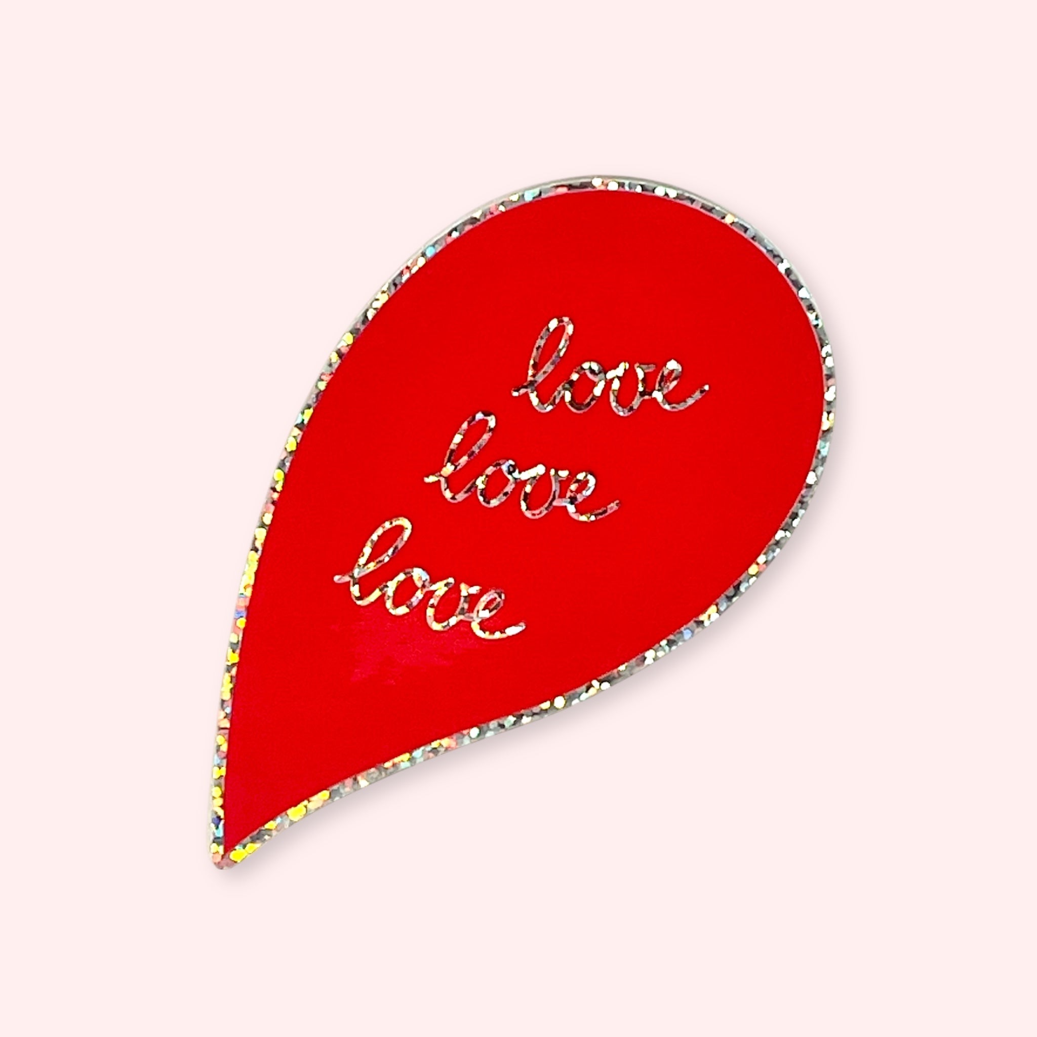 Love Valentinstag Glitzersticker - Romantischer Aufkleber mit Glanz
