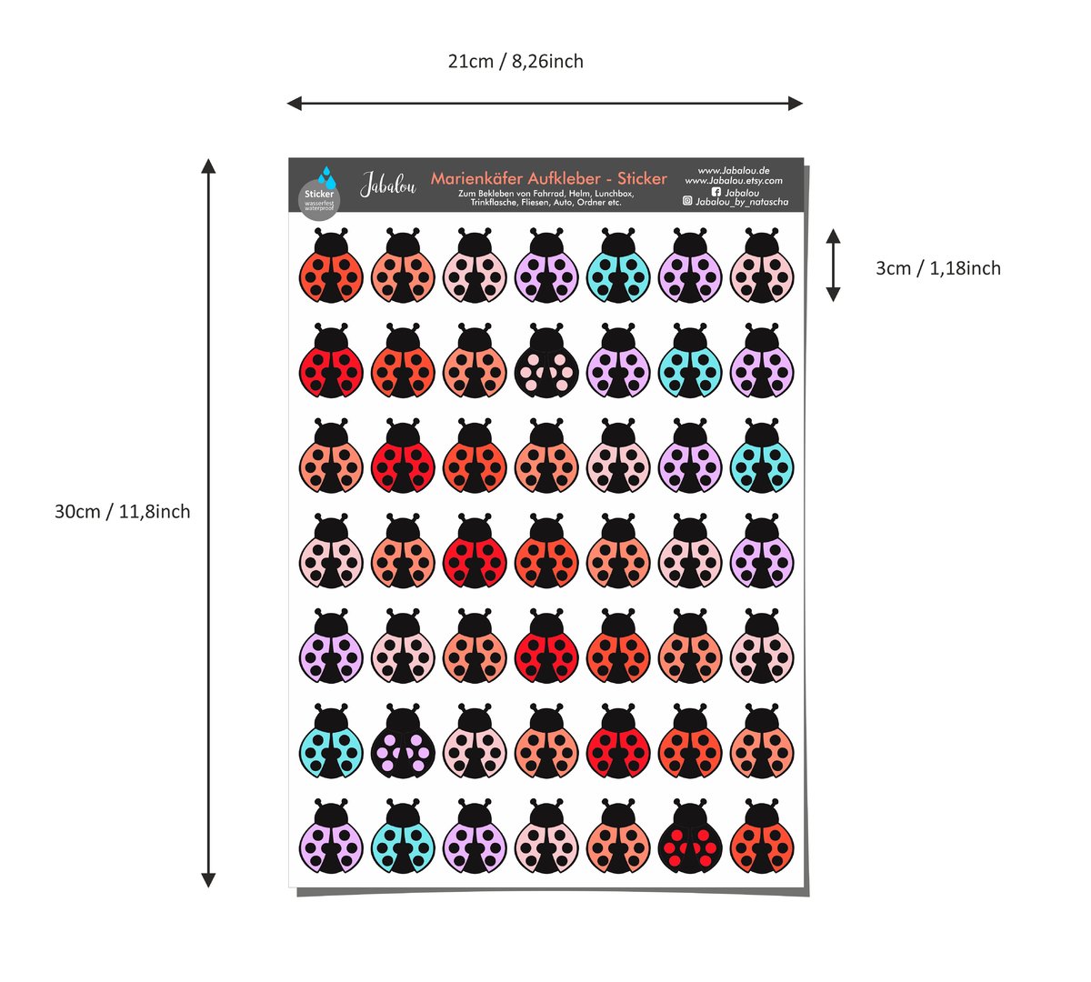 Fahrradaufkleber Marienkäfer
