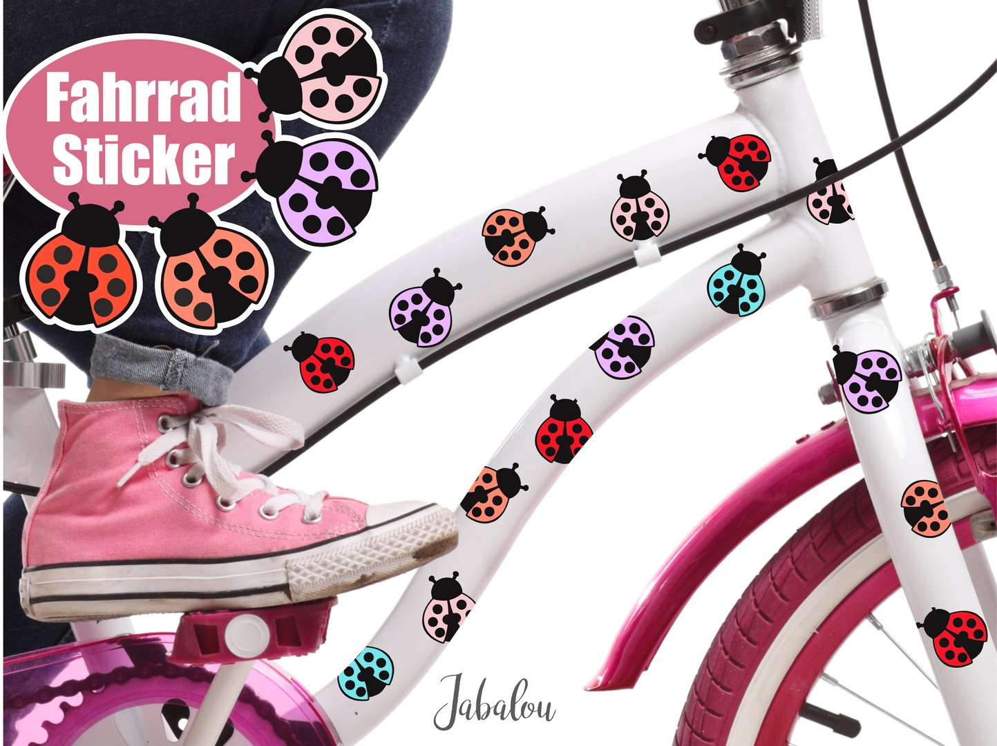 Aufkleber wasserfest Marienkäfer