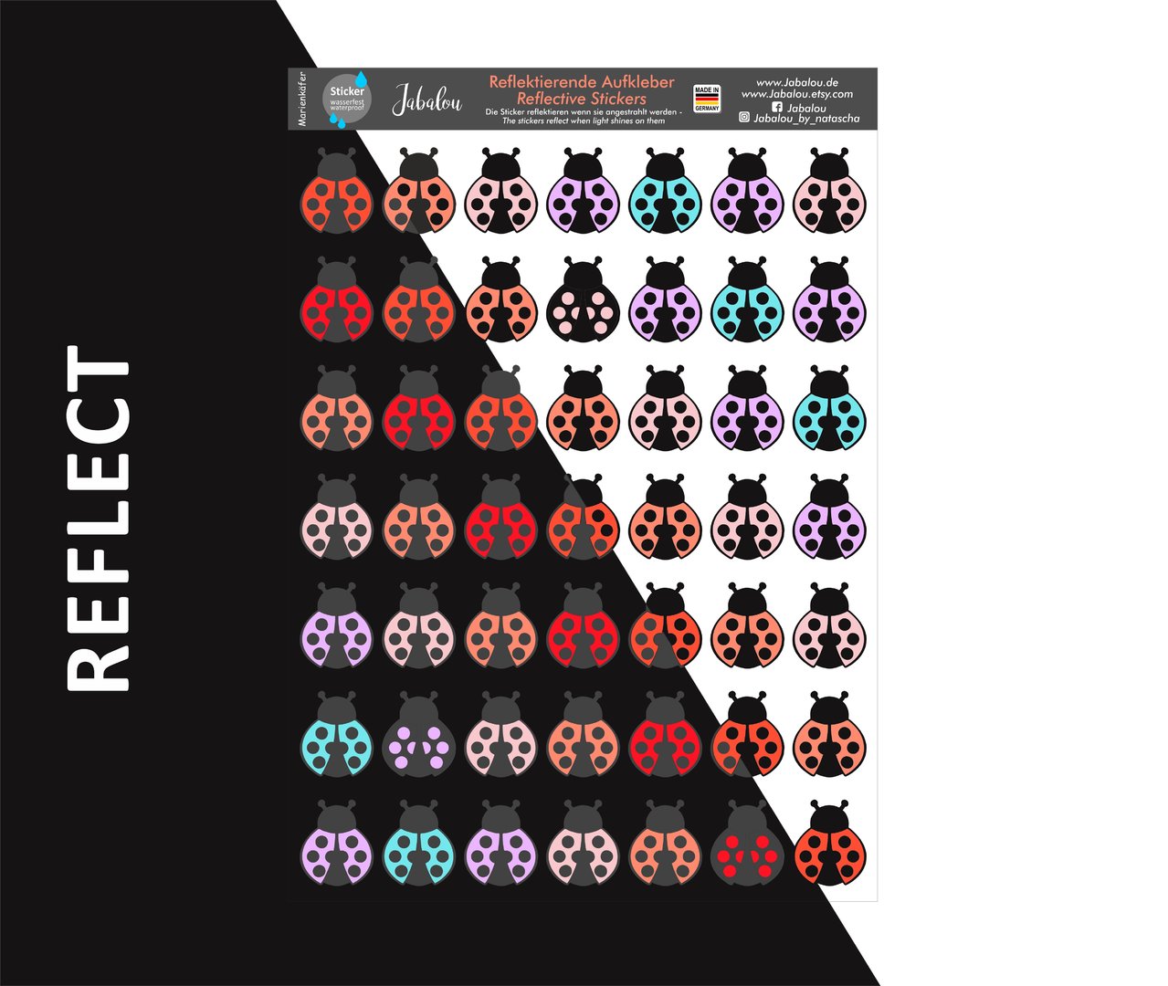 REFLECT Fahrradaufkleber Marienkäfer