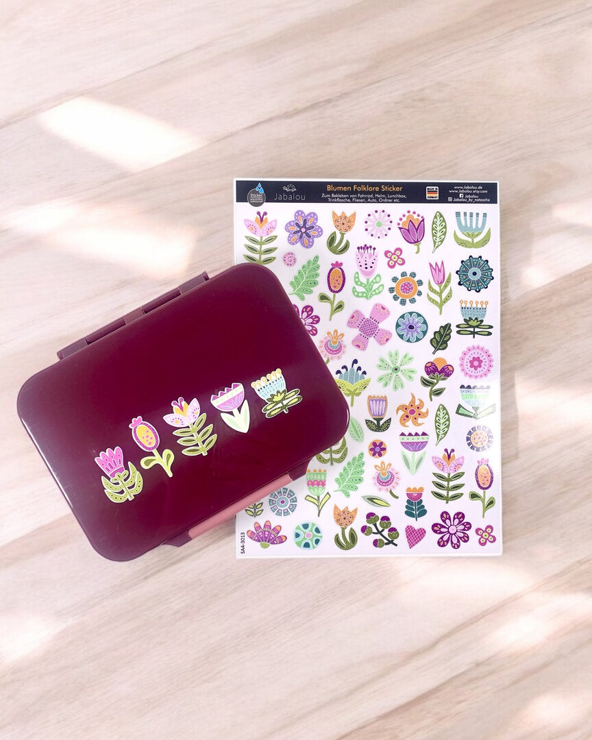 Blumen Folklore spülmaschinenfeste Aufkleber