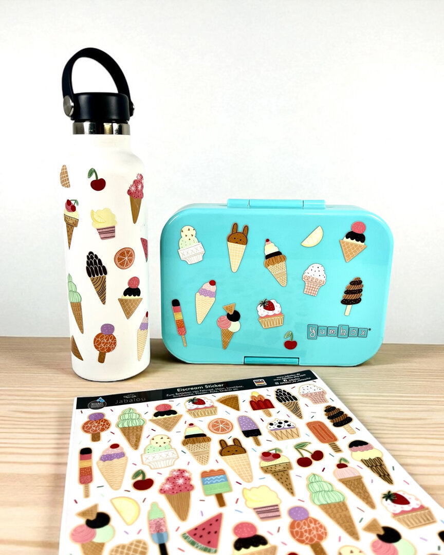 Eiscream A4 Stickerbogen spülmaschinenfest