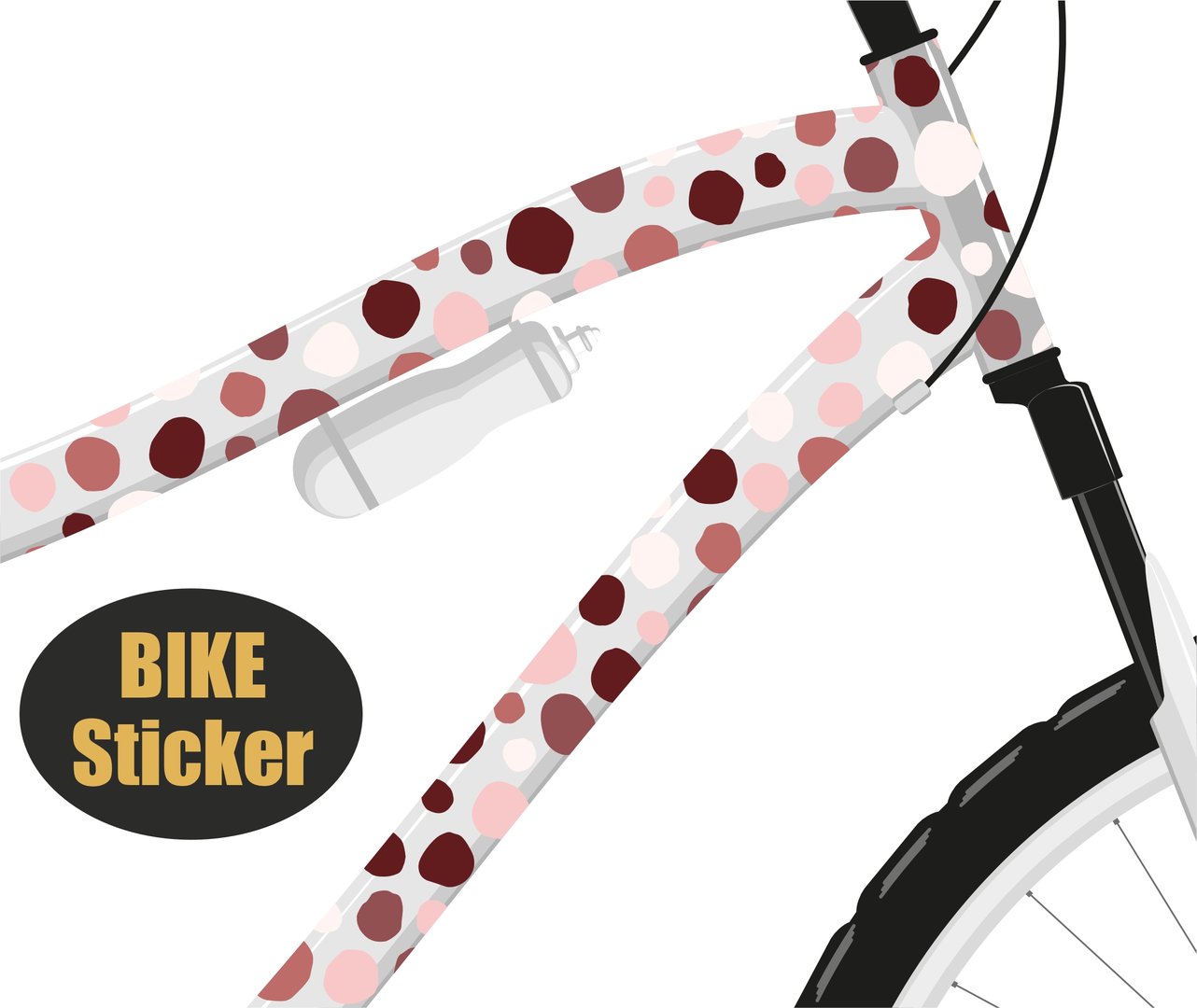 Fahrradsticker Punkte Rose