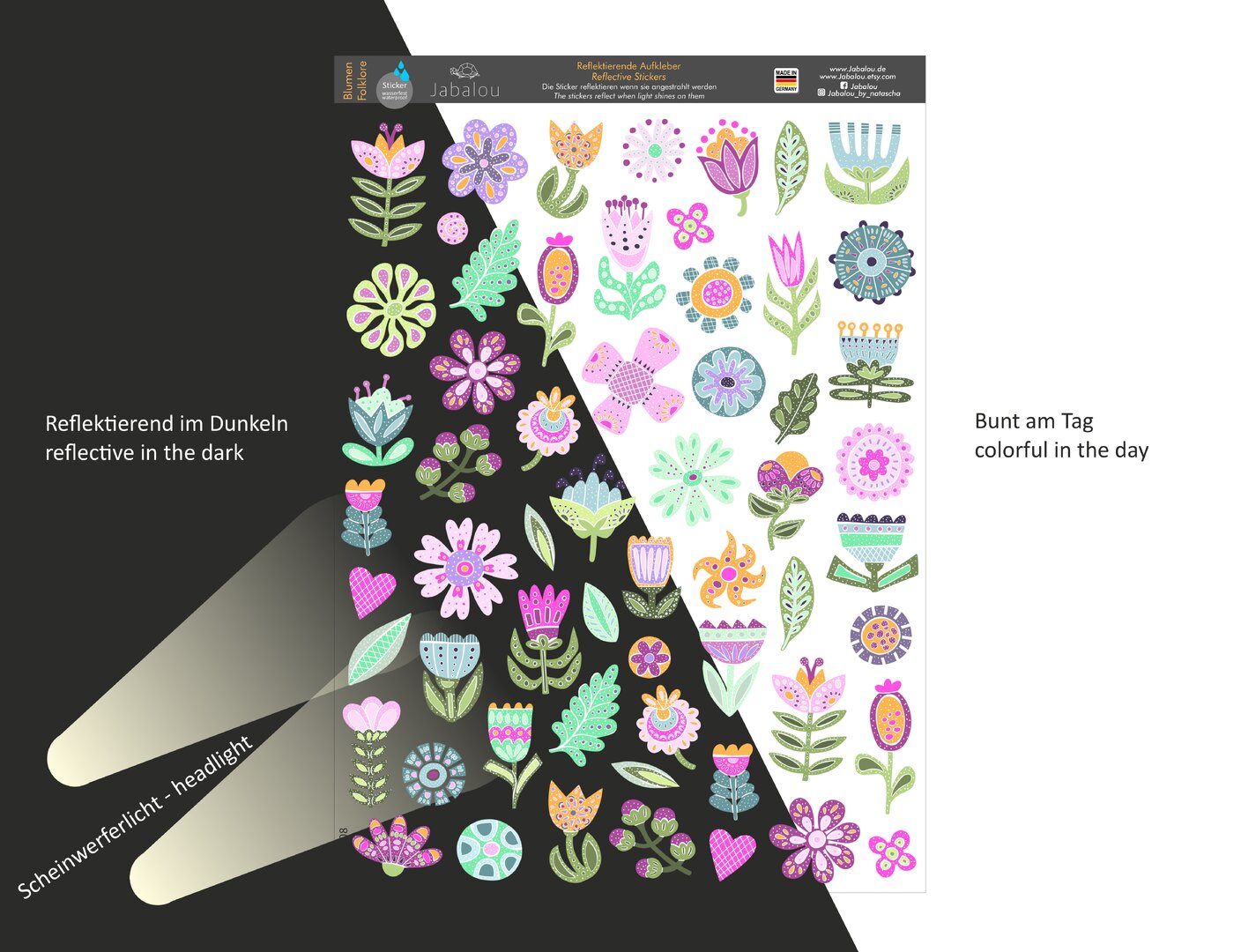 REFLECT Fahrradsticker Blumen Folklore
