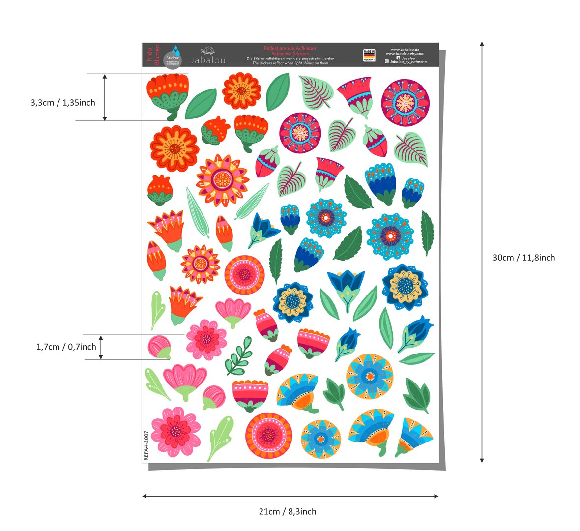 REFLECT Fahrradsticker Blumen mexikanisch