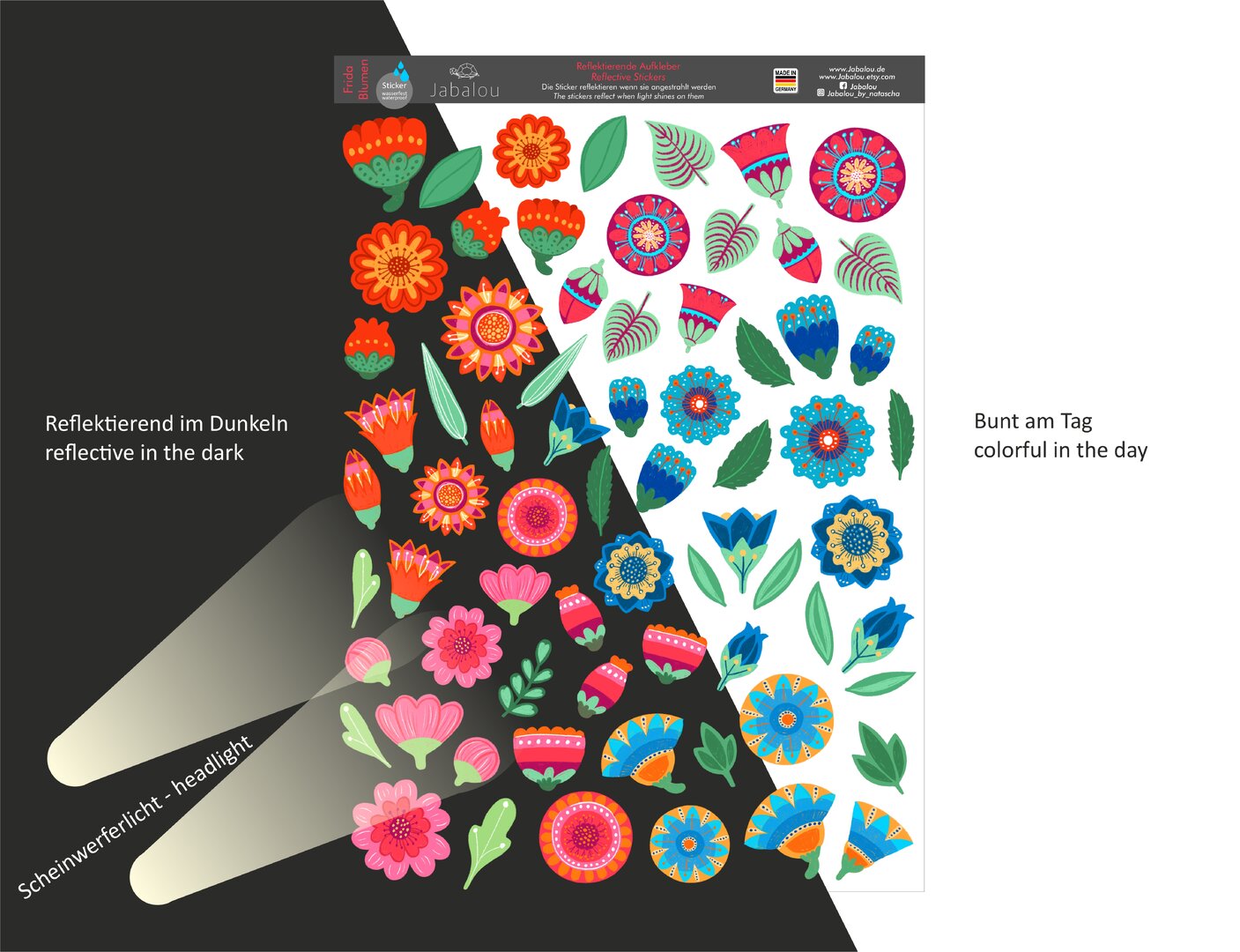 REFLECT Fahrradsticker Blumen mexikanisch