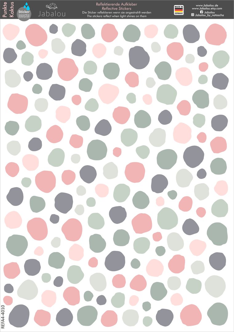 REFLECT Fahrradaufkleber Punkte KAKTUS