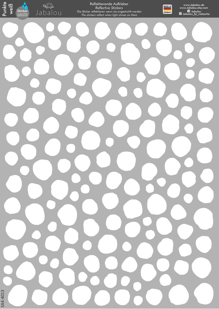 REFLECT Fahrradaufkleber Punkte WEISS