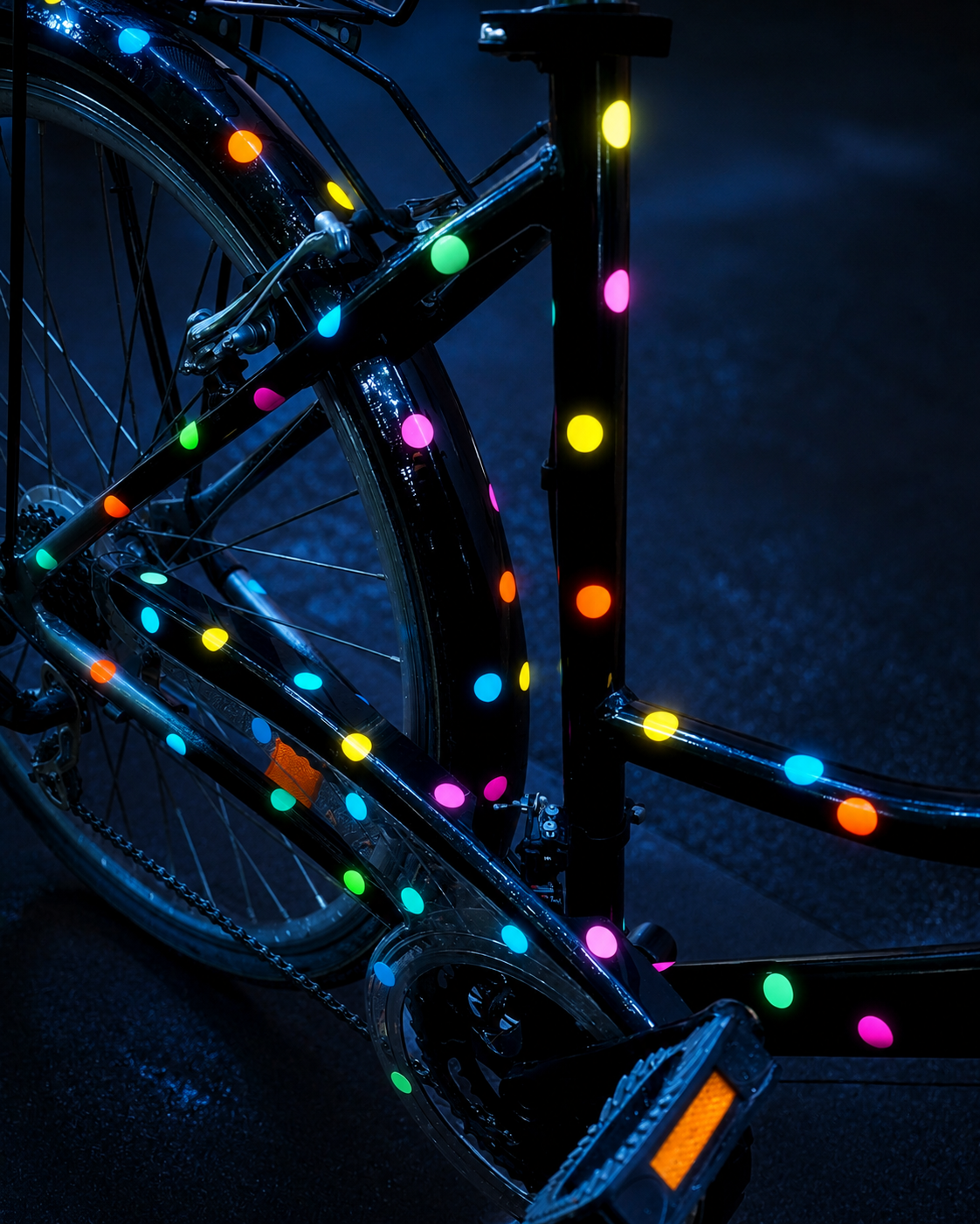 reflektierende Fahrradaufkleber Confetti RAINBOW - reflektive Sticker fĂŒr Fahrrad und Helm