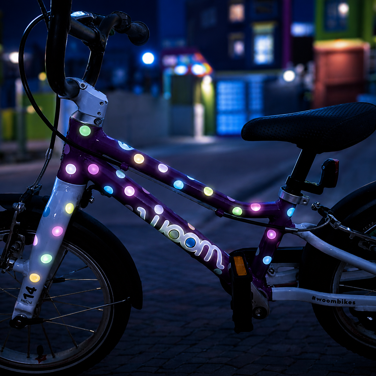 reflektierende Fahrradaufkleber Konfetti, Punkte Pastell - reflektive Sticker für Fahrrad und Helm