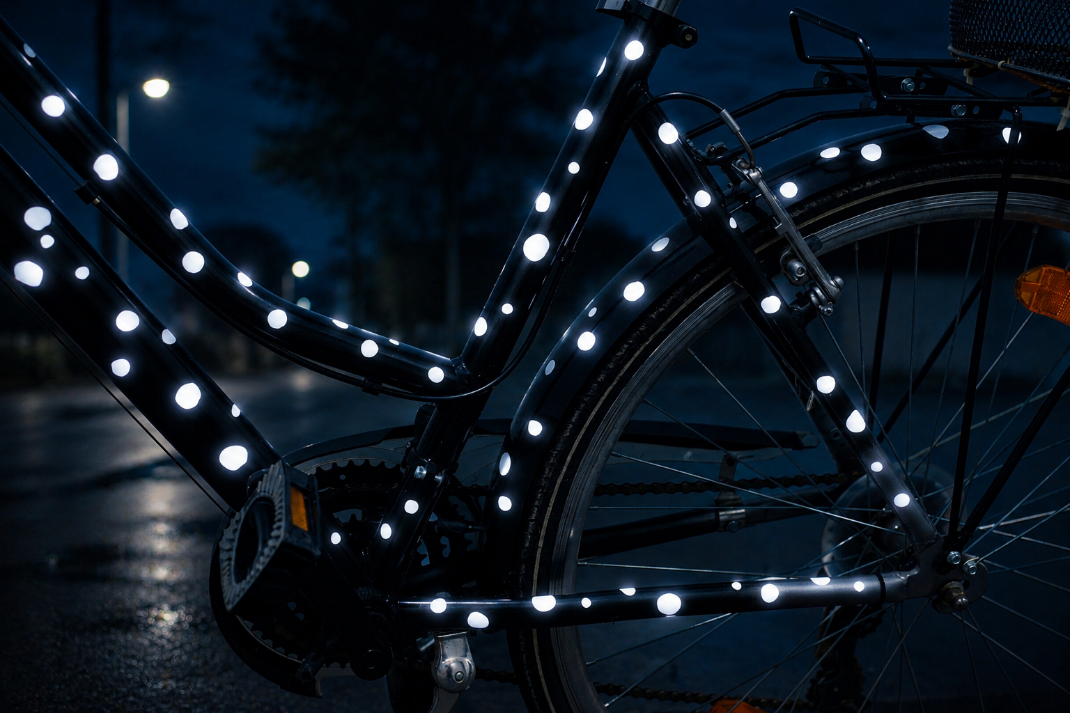 Reflektierende Fahrradaufkleber Punkte Weiß – reflektierende Sticker für Fahrrad & Helm