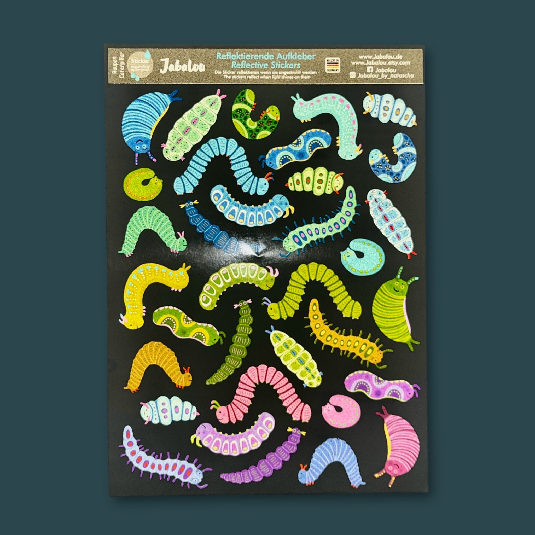 REFLECT Fahrradaufkleber Raupen