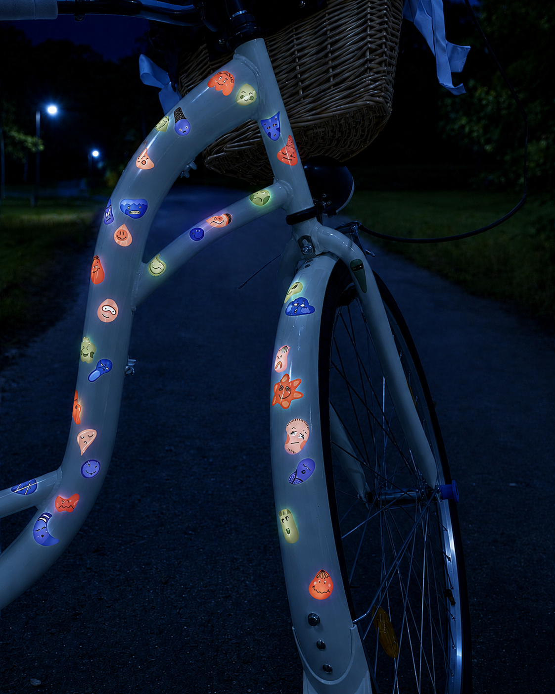 Reflektierende Fahrradaufkleber Smiley Girl - Sicherheitssticker für Fahrrad Helm