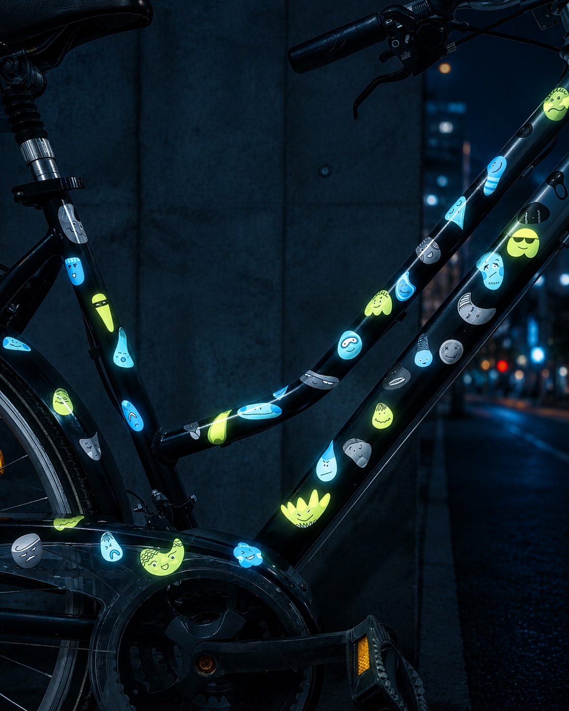 Reflektierende Fahrradaufkleber Smiley Boy - Sicherheitssticker für Fahrrad Helm