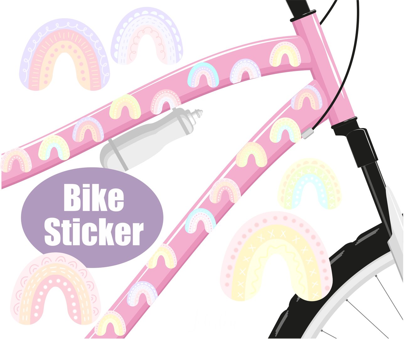 Aufkleber wasserfest Regenbogen MINI