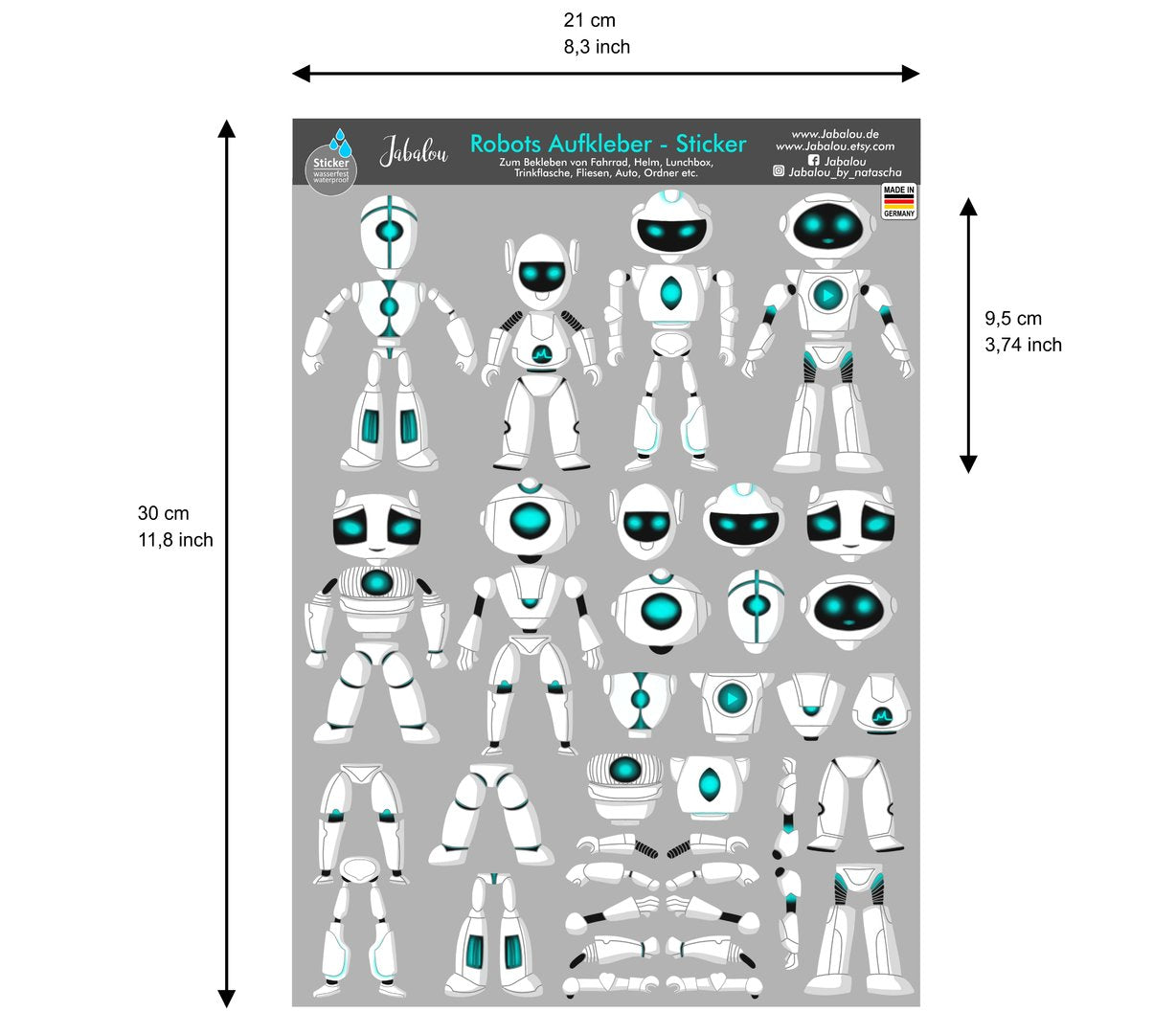 Sticker Roboter wasserfest
