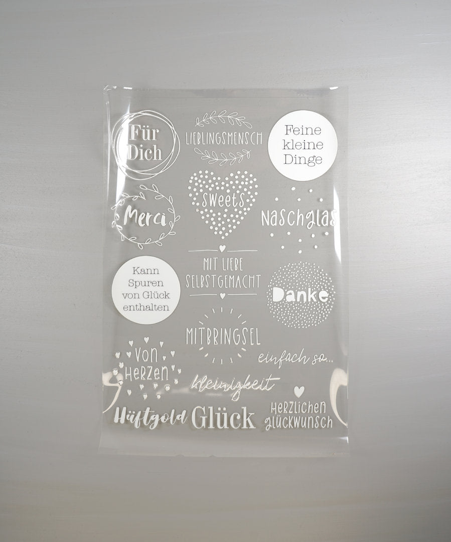 Rub on Sticker A4 zum Bekleben von Vorratsgläser, etc.