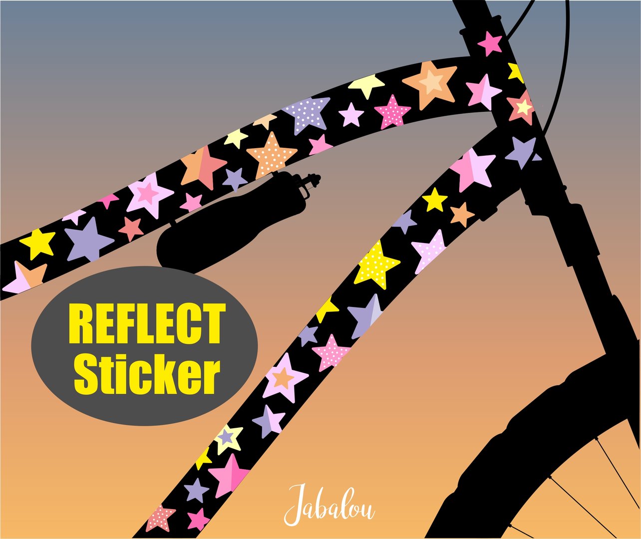 REFLECT Fahrradaufkleber Sterne Pastell