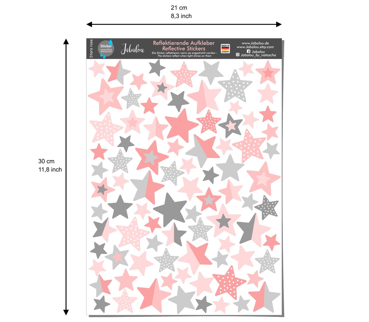 REFLECT Fahrradaufkleber Sterne Rosa