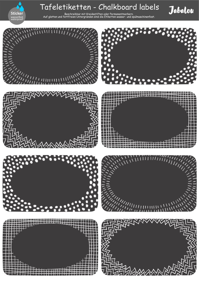 Etiketten Aufkleber Muster grau beschreibbar